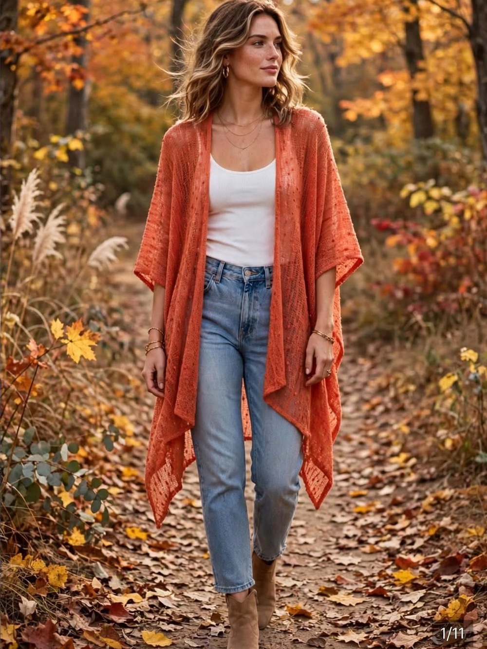 Vince Camuto Coral Open Knit Kimono Cardigan One Size